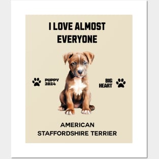 American Staffordshire Terrier i love almost everyone Posters and Art